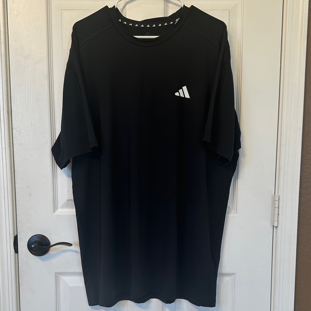 Adidas Men's Black Tee with White Logo